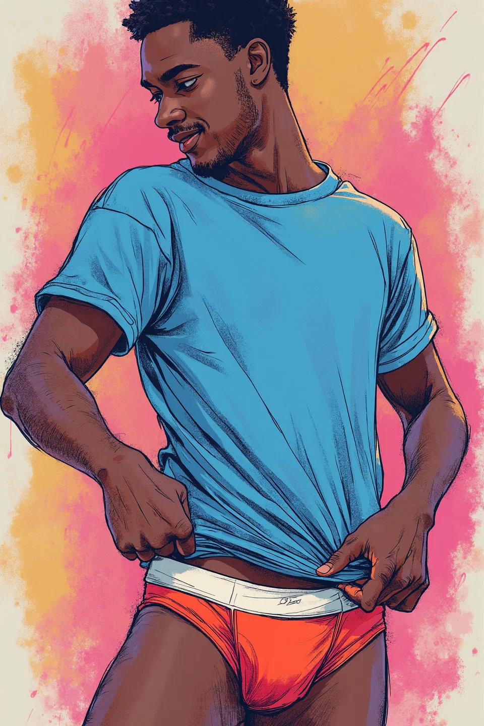 Transguy in his underwear